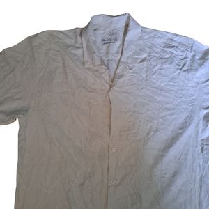 VINTAGE  Tommy Bahama Hawaiian Pullover Shirt Mens L Silk  Beige  Aloha